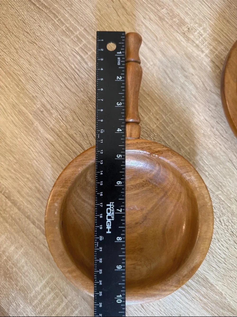 Hand-Carved Wooden Serving Bowl with Handle 8 oz Cottagecore woodcroftery